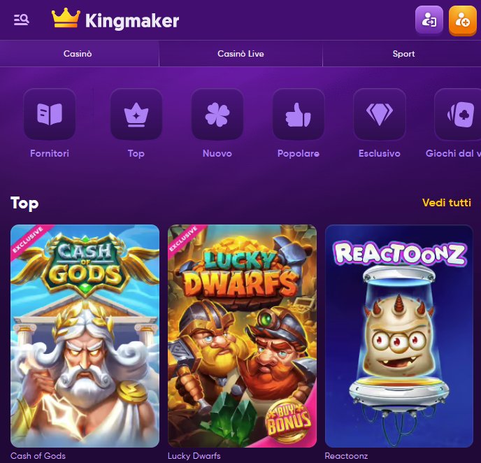 Il Casinò Kingmaker: Sfida i limiti con l'app e gli incentivi esclusivi - panoramica